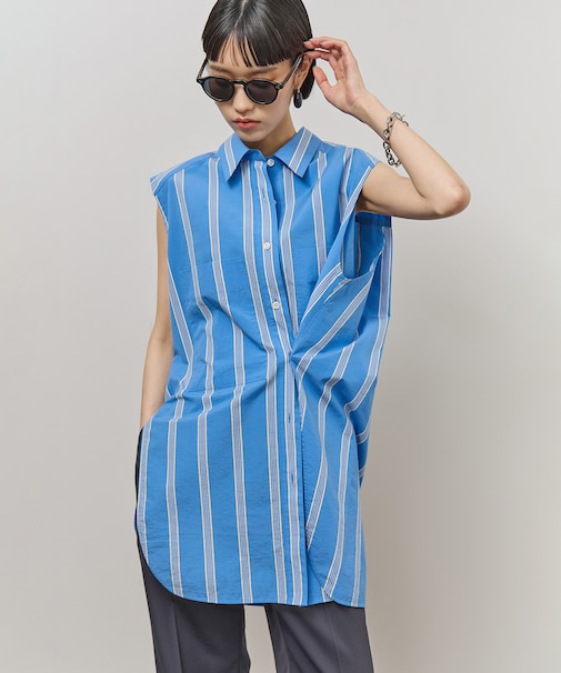 FabRICAストライプアジャストノースリーブシャツ
