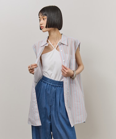 FabRICAストライプアジャストノースリーブシャツ