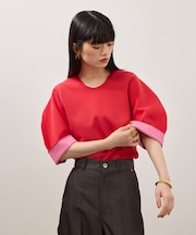 【サステナブル】ダブルフェイスニットトップス