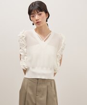 フリルメッシュジレ