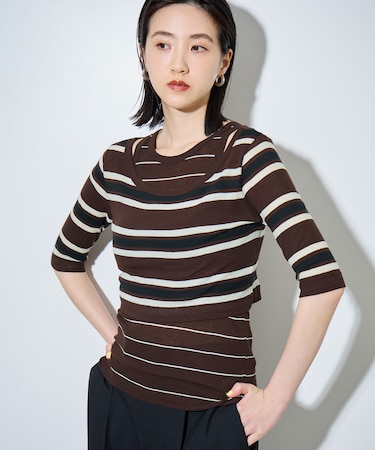 ボーダーレイヤードSET TEE