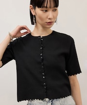 【WEB限定】ハーフスリーブリブカーディガン