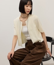 【WEB限定】ハーフスリーブリブカーディガン