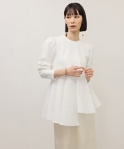 【WEB限定】・【定番】フリルペプラムロングスリーブカットソー
