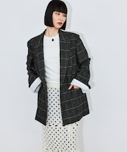 ダブルブレストチェックジャケット