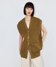 【サステナブル】・【定番】ミドルニットジレ