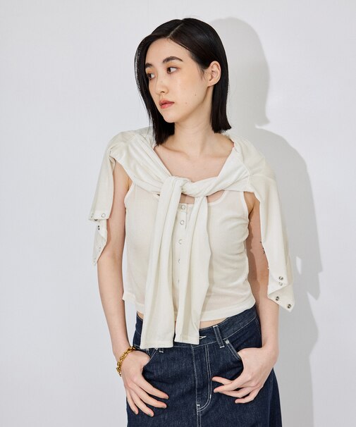 【定番】マルチWAYシアートリコットベロアカーディガン