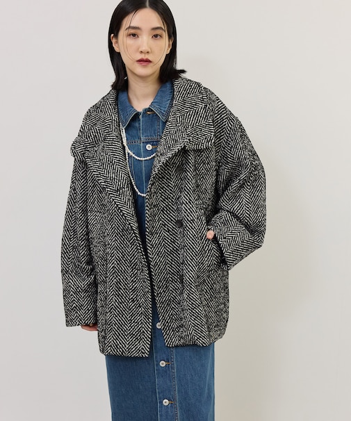 【WEB限定】・【定番】スタンドカラーウールミドルコート