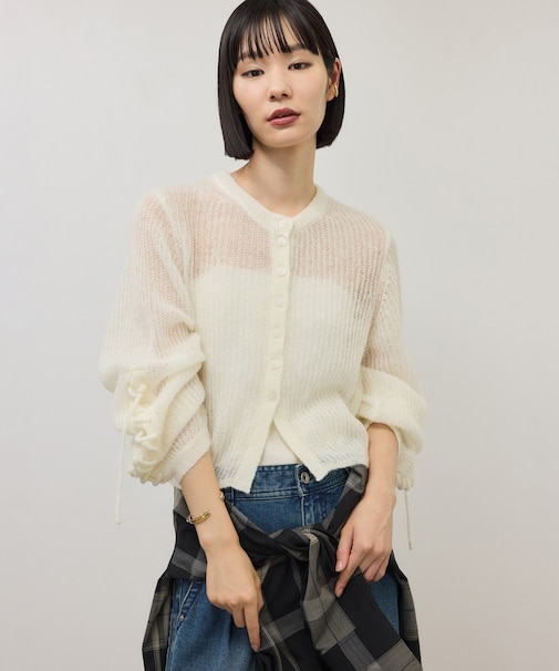 【WEB限定】シアーモヘアリボンカーディガン