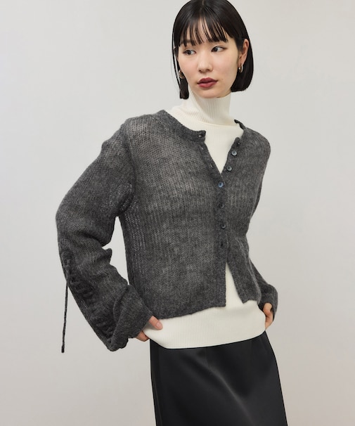 【WEB限定】シアーモヘアリボンカーディガン
