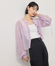 【WEB限定】シアーモヘアリボンカーディガン