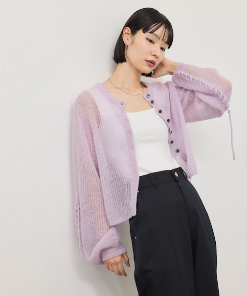 【WEB限定】シアーモヘアリボンカーディガン