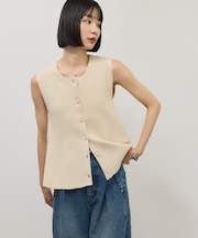 【WEB限定】・【サステナブル】ペプラムニットジレ