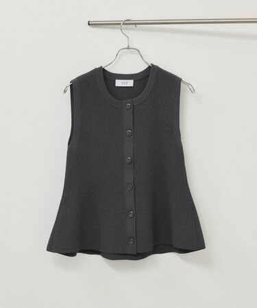【WEB限定】・【サステナブル】ペプラムニットジレ