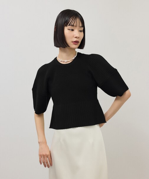 【WEB限定】パフスリーブニットプルオーバー