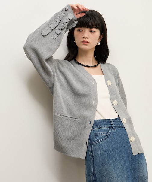 【WEB限定】フリルスリーブカーディガン