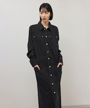 【WEB限定】デニムシャツロングワンピース