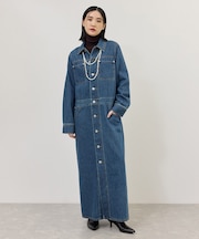【WEB限定】デニムシャツロングワンピース