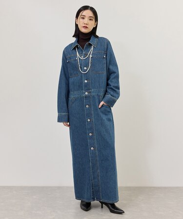 【WEB限定】・【追加】デニムシャツロングワンピース