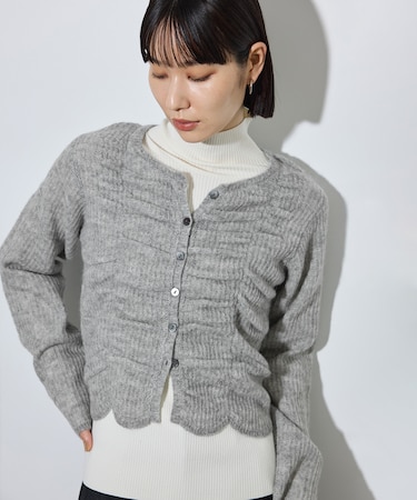 【WEB限定】・【定番】ダブルモヘヤシャーリングカーディガン