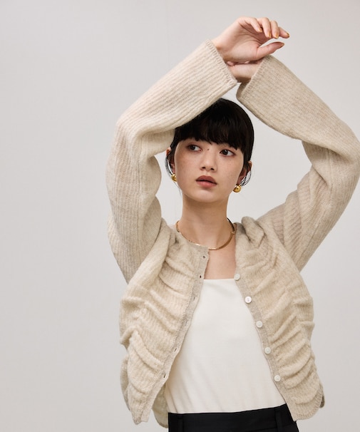 【WEB限定】・【定番】ダブルモヘヤシャーリングカーディガン