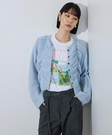 【WEB限定】・【定番】ダブルモヘヤシャーリングカーディガン
