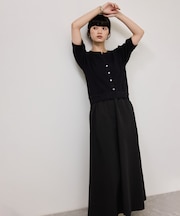 【WEB限定】ニットドッキングフレアワンピース