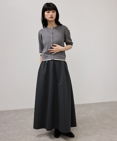 【WEB限定】ニットドッキングフレアワンピース