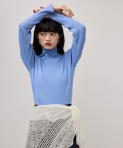 【WEB限定】ラメリブタートルネックプルオーバー