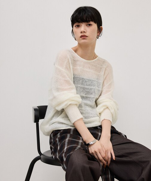 【WEB限定】2wayモヘアMIXギャザーニット