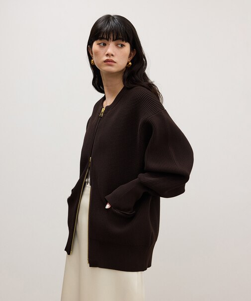 【WEB限定】・【定番】ジップニットカーディガン