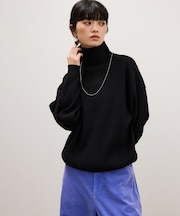 【WEB限定】・【定番】WOOL混リブタートルニット