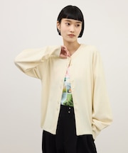 【WEB限定】・【サステナブル】W/CAミックスセンタースリットカーディガン