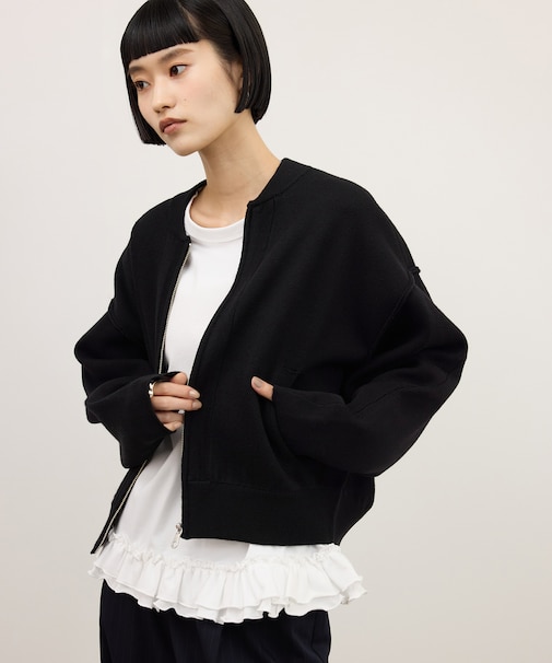 【WEB限定】コクーンジップニットブルゾン