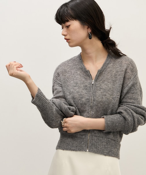 【WEB限定】モヘヤジップカーディガン