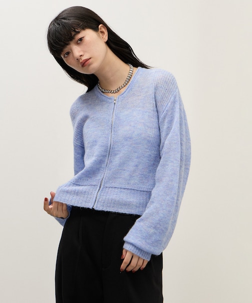 【WEB限定】モヘヤジップカーディガン