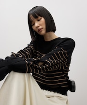 【WEB限定】ツイストパフスリーブニットプルオーバー