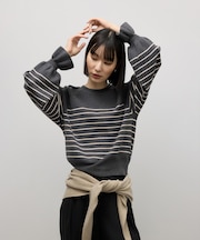 【WEB限定】ツイストパフスリーブニットプルオーバー