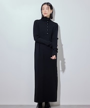 ハイネックニットワンピース
