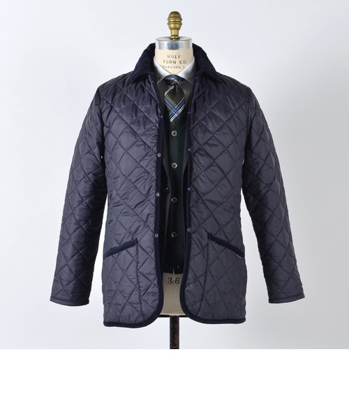 SHIPS別注 ラベンハム 裏地ボア フード付きノーカラージャケット SHIPS