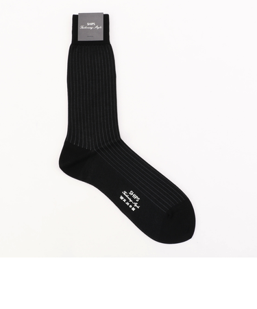 SHIPS: ストライプ（5mm) コットン ドレス ソックス