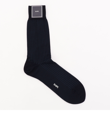 SHIPS: ストライプ（5mm) コットン ドレス ソックス