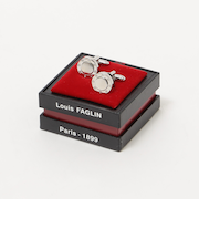 LOUIS FAGLIN: シルバー 8ビス カフリンクス(ホワイト)