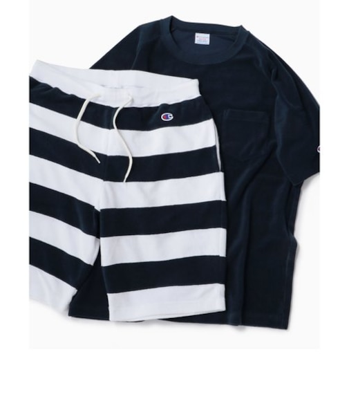 Champion×SHIPS: 別注 NEW パイル セットアップ (Tシャツ×ショーツ)