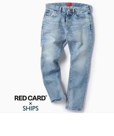 【WEB限定/SHIPS別注】RED CARD: 別注 ジャストレングス ストレッチ スリムテーパードデニム≪RHYTHM≫