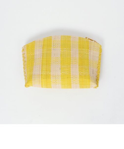 ラフィアチェックポーチ◇