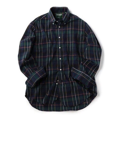 GITMAN VINTAGE: グリーンチェック ボタンダウン シャツ