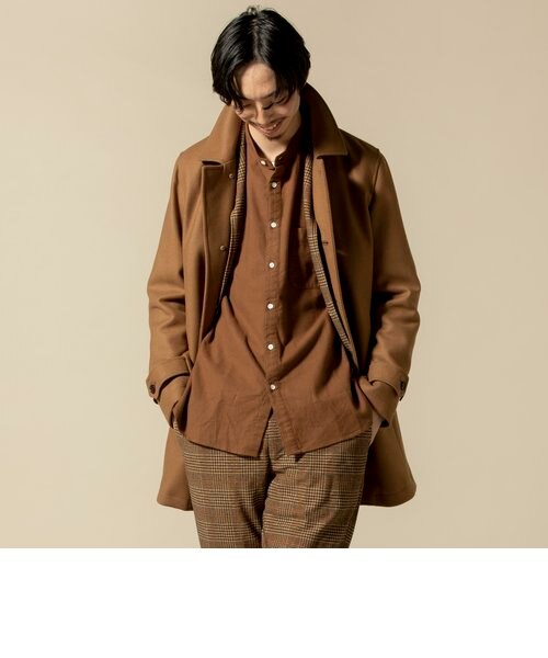 SC: スーパー140'S 100%WOOL メルトン シングル ロング ピーコート