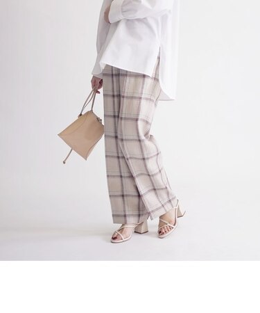 リネンチェックパンツ◇