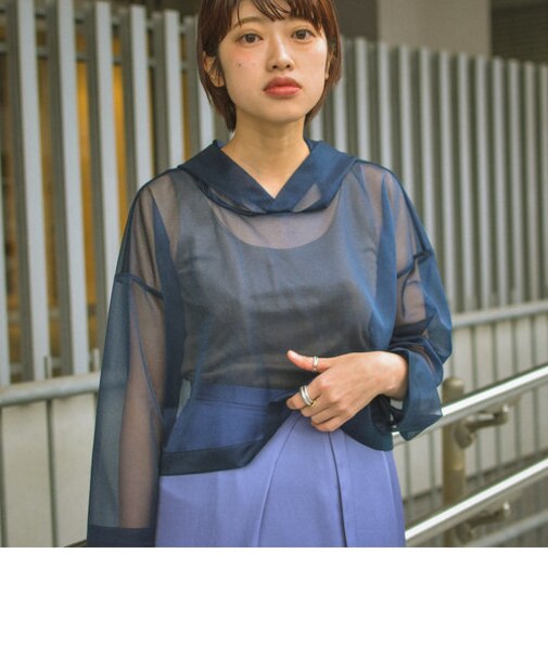 SHOP PRESSシアーフードパーカー◇